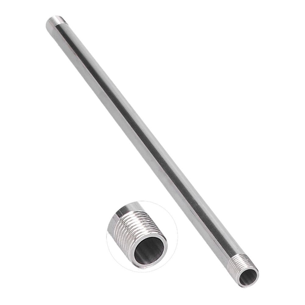 304 Stainless Steel Threaded Pipe 30cm Length Water Pipe Joint  Hose Fitting Replacement