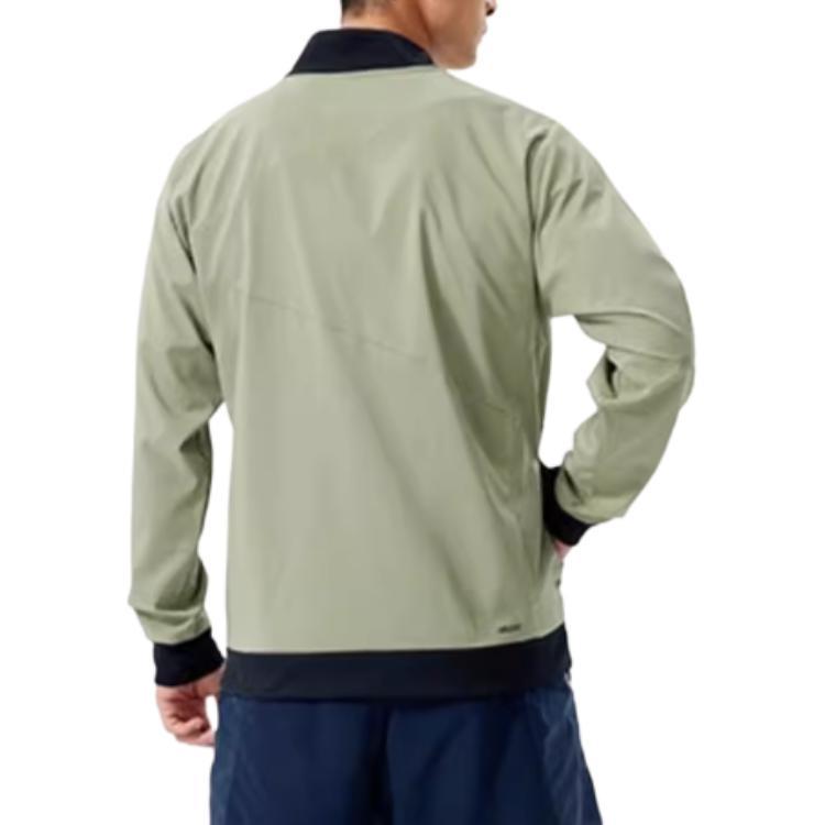 New Balance Jackets Men's Green Baseball Collar Moderate Other (Unisex) Jackets AMJ21010 OLF