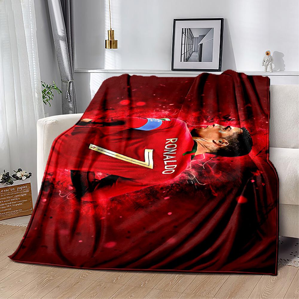Ronaldo's Legacy Soccer Blanket Soft Warm Cozy Great for Office Chair Picnics Office Four Seasons Multipurpose Modern Style