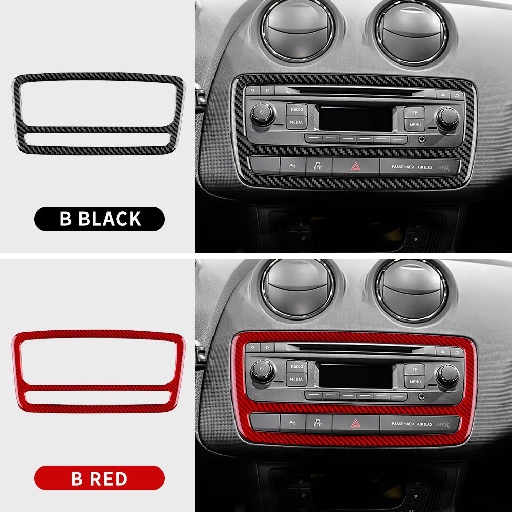 For Seat Ibiza 6j 2009 2010 2011 2012 2013 2014 Real Soft Carbon Fiber Sticker LHD RHD Car Center Console CD Frame Panel Trim