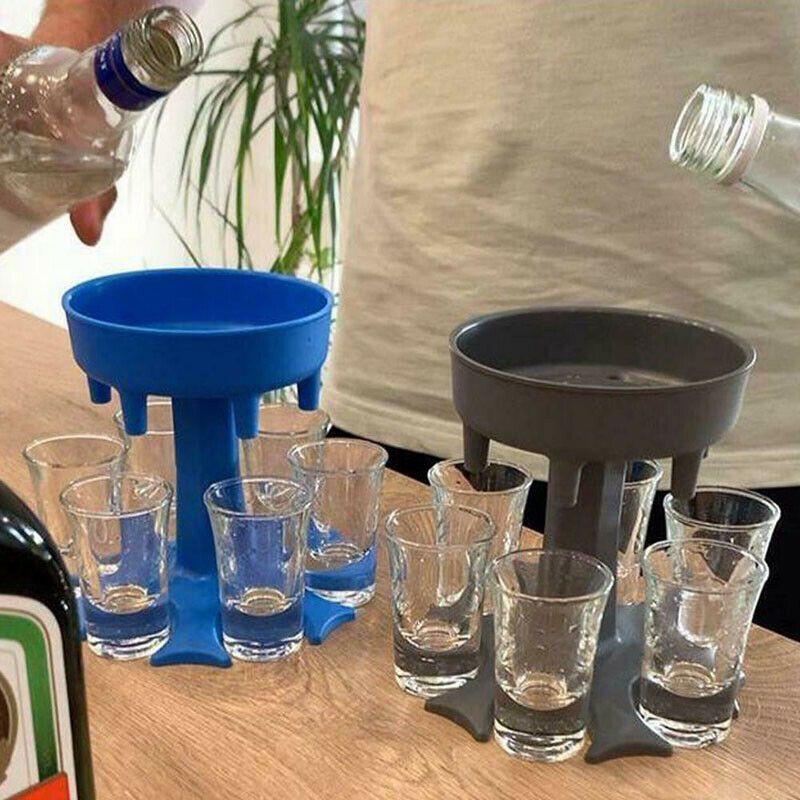 Модный держатель и дозатор на 6 стопок. Идеально подходит для домашних баров и вечеринок.