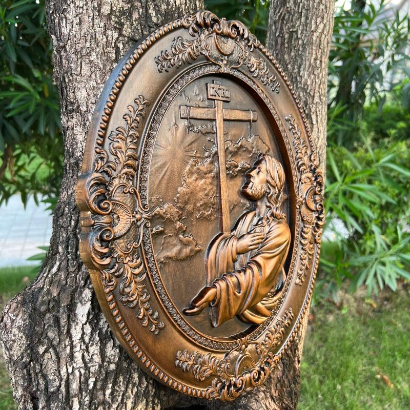 Деревянная табличка с молитвой «Иисус Горный сад», украшение для католического дома, христианское настенное искусство, религиозные деревянные иконы в подарок