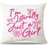 Strawberry Bow Decorative Pillowcase - 18x18 Inch Throw Pillow Covers Coverstrawberry Room Decor, Sweet Gift for Girls & Teens