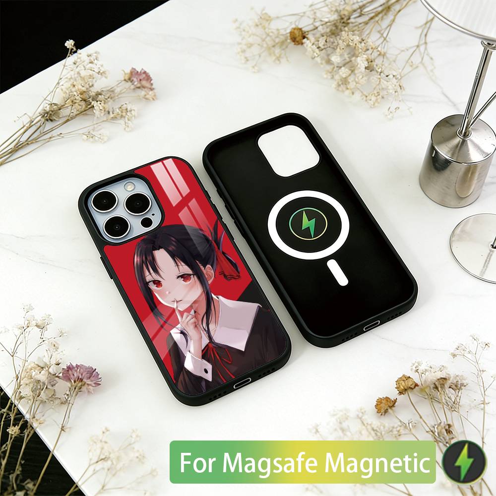 Чехол для телефона Kaguya sama Love is War для iPhone17,16,15,14,13,12,11 Plus,Pro Магнитный с беспроводной зарядкой Magsafe