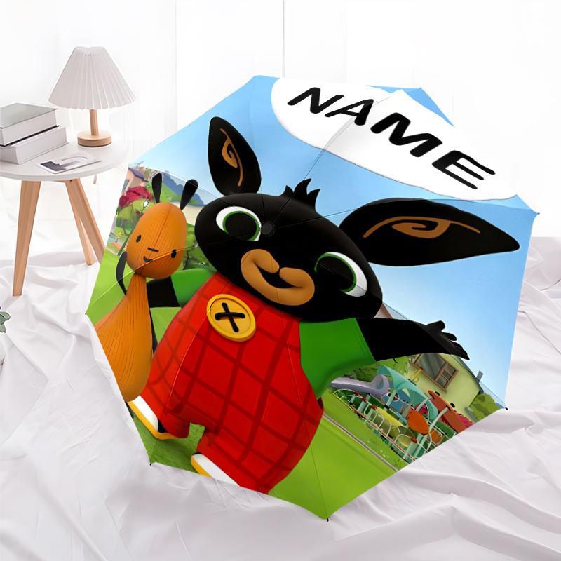 Personalized Name B-Bing Bunny3 Print Umbrella - Automatic Open/Close, Eight-Rib Durable Frame, Automatic Folding Umbrella