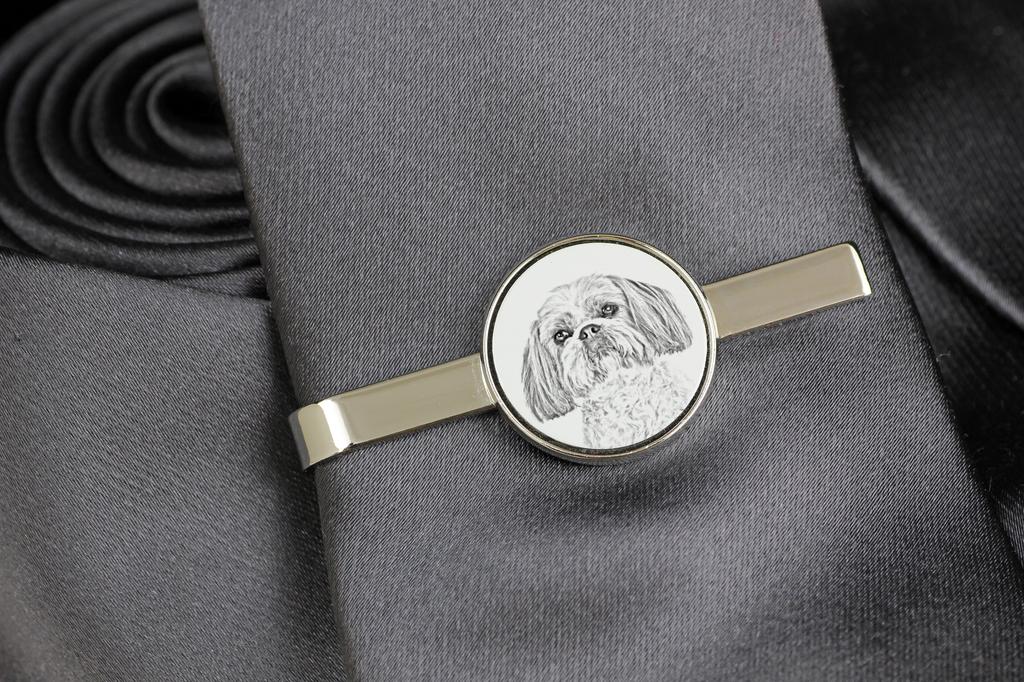 Shih Tzu, Chrysanthemum Dog - tie clip with a dog, personalized tie clip, a unique gift for a man from the Art-Dog brand