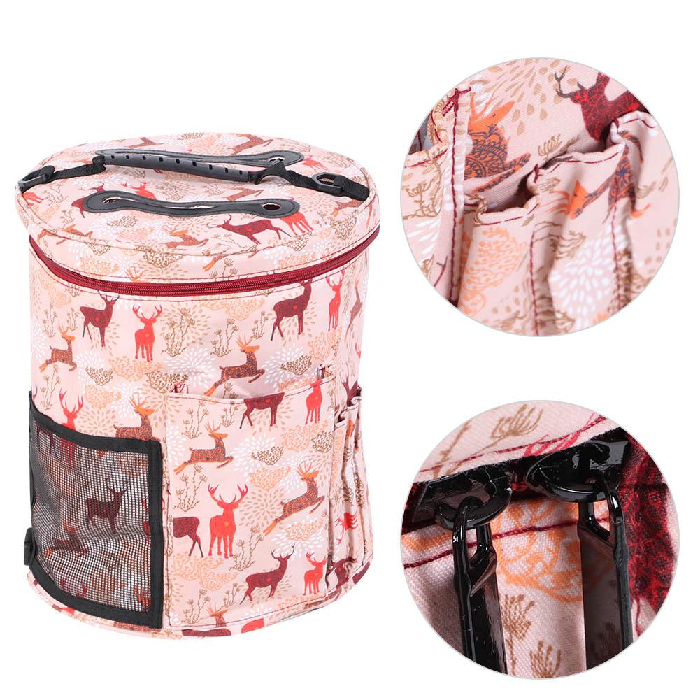 Knitting Storage Bag Portable Crochet Hook Needle Sewing Tool Accessories Case(Large Barrel)