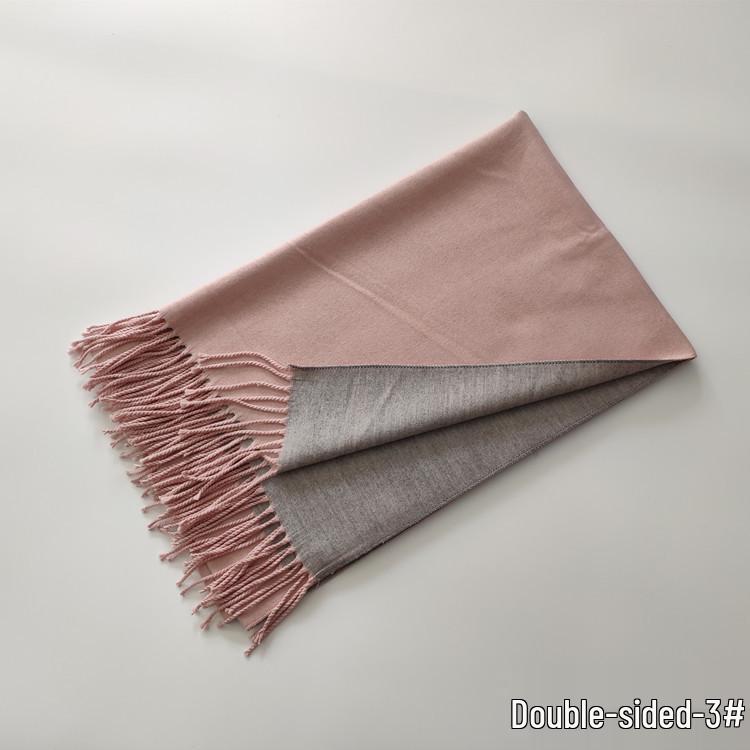 Осень/Зима 2024 Двусторонний красный шарф из имитации кашемира - Однотонный, Теплая шаль для женщин, Европейский и американский стиль.