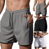 Men's Summer Solid Color Drawstring Sports Pants Breathable Shorts Men's Shorts Casual Pants Sports Pants