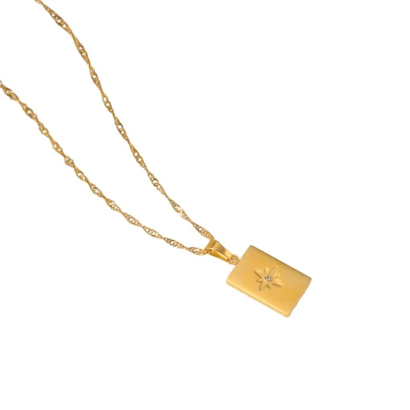 Модное ожерелье с подвеской-звездой на цепочке с жемчугом, покрытие 18K PVD-золотом, прочные материалы из нержавеющей стали, для повседневного использования