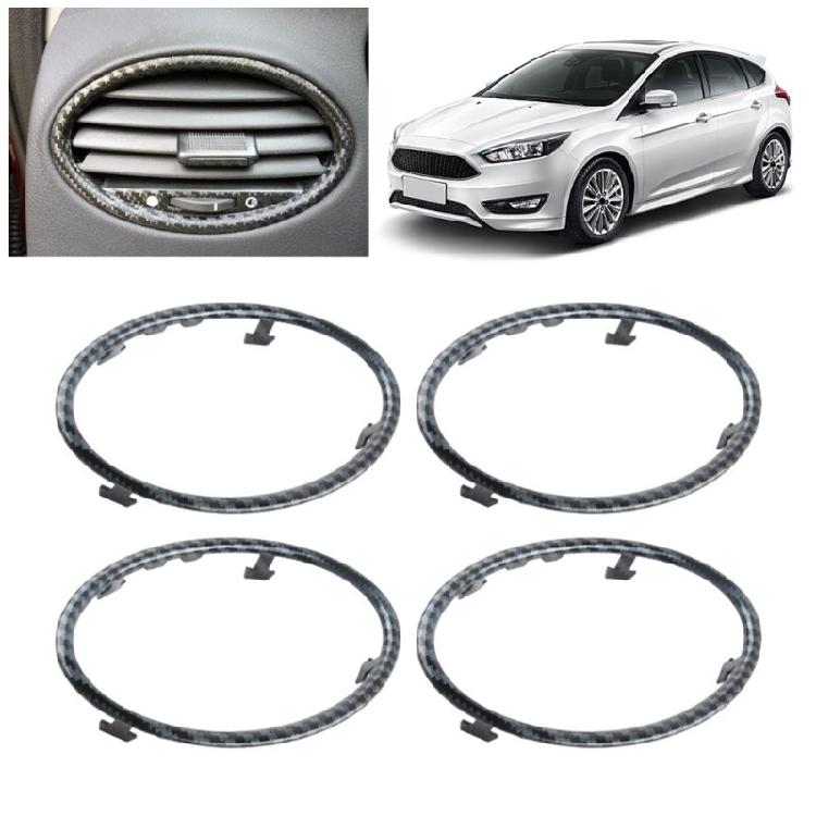Air Conditioning Trim Outlet Decoration Vent Trim Circle Sticker for Automotive Stylish, Car Styling Visual Appeal 4pcs