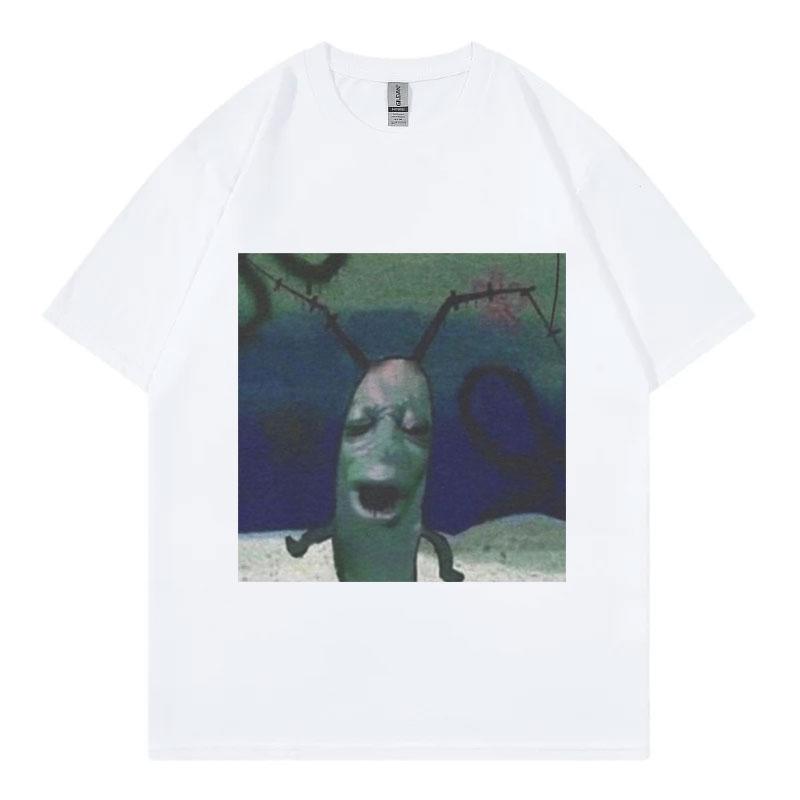 Cursed Plankton Funny Meme T Shirts Gothic Fashion Tshirt Casual Short Sleeve Tshirts Unisex Streetwear