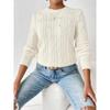 Women's Autumn and Winter Round Neck Pullover Simple Beaded Woven Sweater