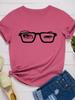 Wear Glasses Eyelash Print Women T Shirt Short Sleeve O Neck Loose Women Tshirt Ladies Fashion Tee Shirt Tops Clothes Mujer
