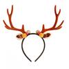 Bowknot Antlers Headband Plush Ball Elk Hair Hoop Deer Horn Hair Band  Festival Decoration