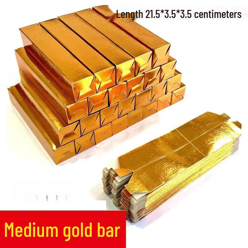Handmade Origami Gold Bars: Semi-Finished, No-Fold, No-Glue, Available In Large, Medium, and Small Sizes.