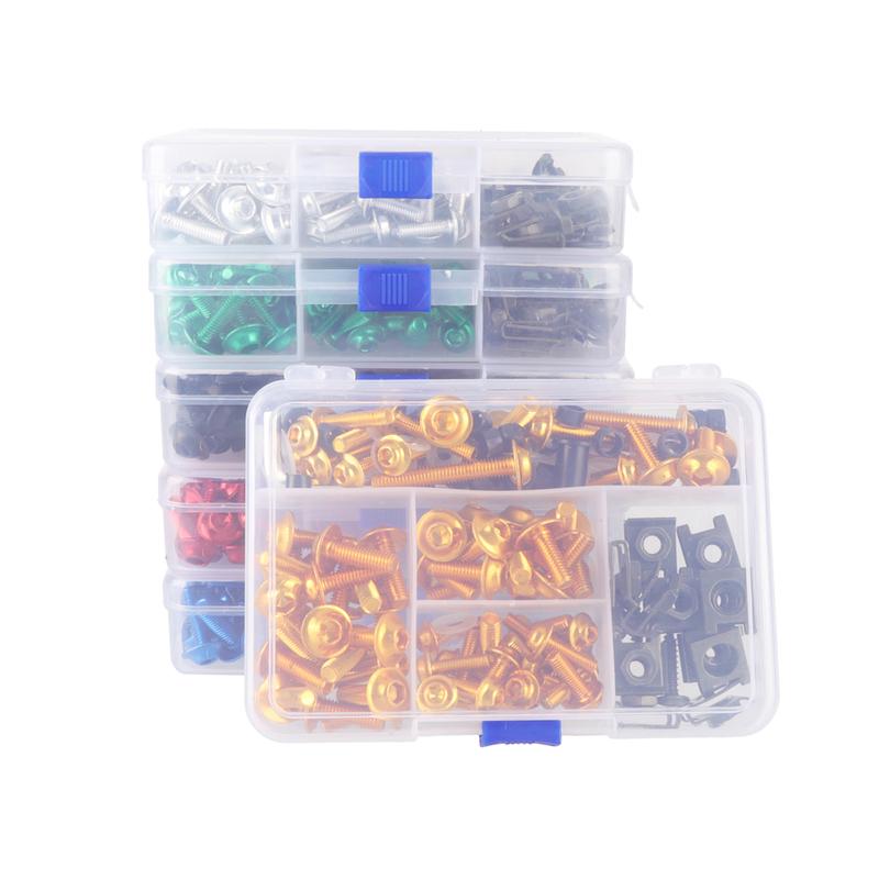 177pcs/box screws motorcycle modification accessories windshield cover set screws aluminum color fairing set firmware screws