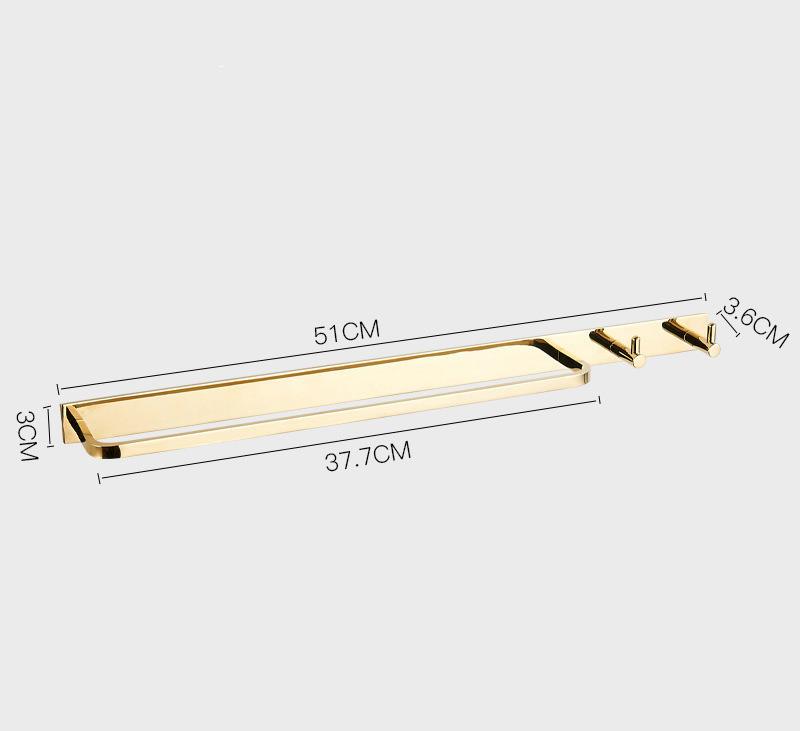 Вешалка для полотенец Tuqiu Gold с крючками, настенный держатель для полотенец, черная вешалка для полотенец в ванной комнате, латунное кольцо для полотенец