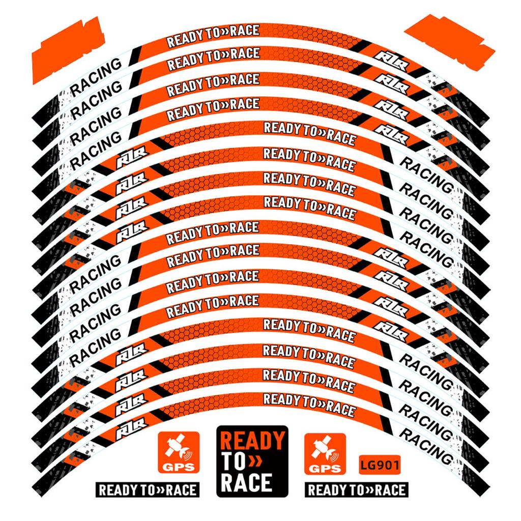 Светоотражающие наклейки на колеса мотоцикла Полосы на обод Декали 17" Аксессуары для ступицы Для мотоцикла Ready To Race 250 690 790 890 RC390