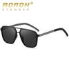 Polarized Driving Sunglasses Fashionable Men's Metal Large Frame Outdoor Color-changing Sunglasses