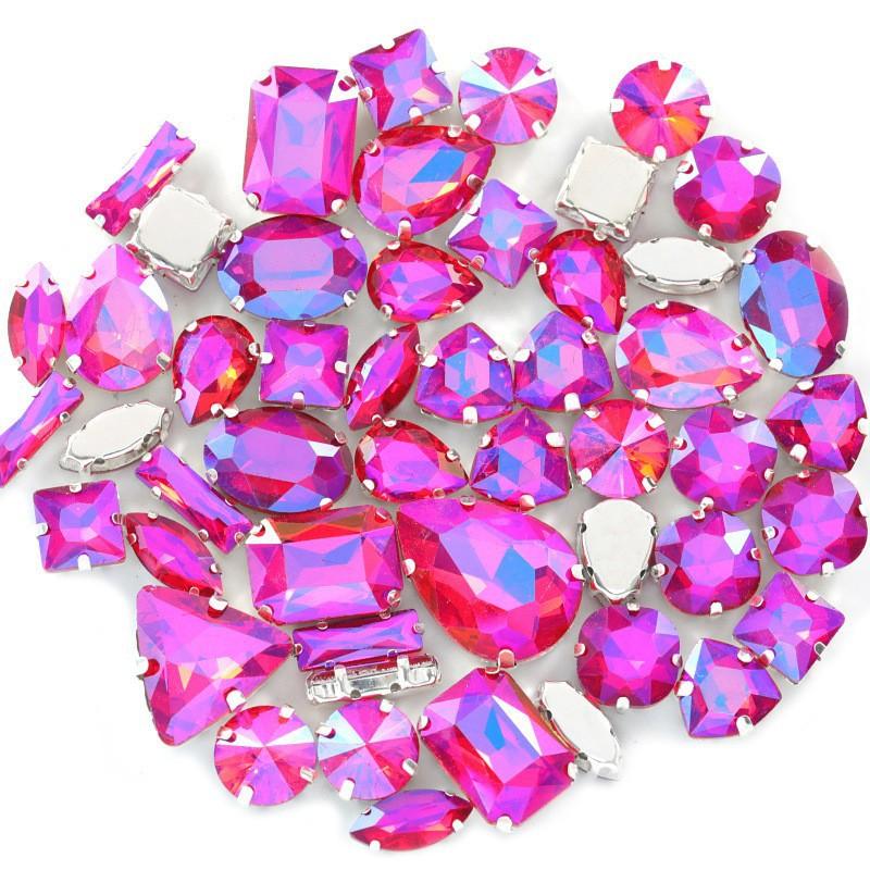 Поставка Стеклянная дрель-коготь, сшитая вручную, пряжка из алмазного кристалла, своими руками, свадебная одежда, аксессуары для волос, пряжка для обуви, аксессуары, смешанные 50 шт.