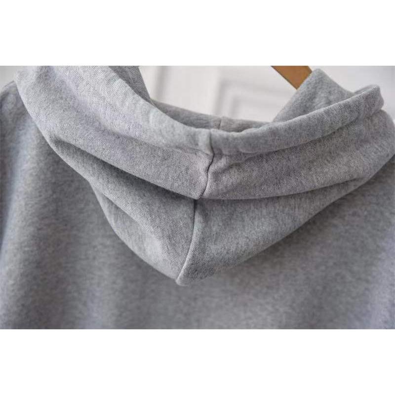 Plus Size Women's Hooded Sweatshirt Casual Loose Solid Color Top Mid-length Sleeveless Coat Vest