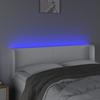 Vidaxl Zagłówek Do Łóżka Z Led, Biały, 147X16X78/88 Cm, Sztuczna Skóra