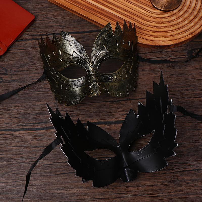 1Pc Carnival-Masquerade Mask Vintage Mask Gold Silver Half Face Mask Plastic Halloween Costume Party Mask Women Men