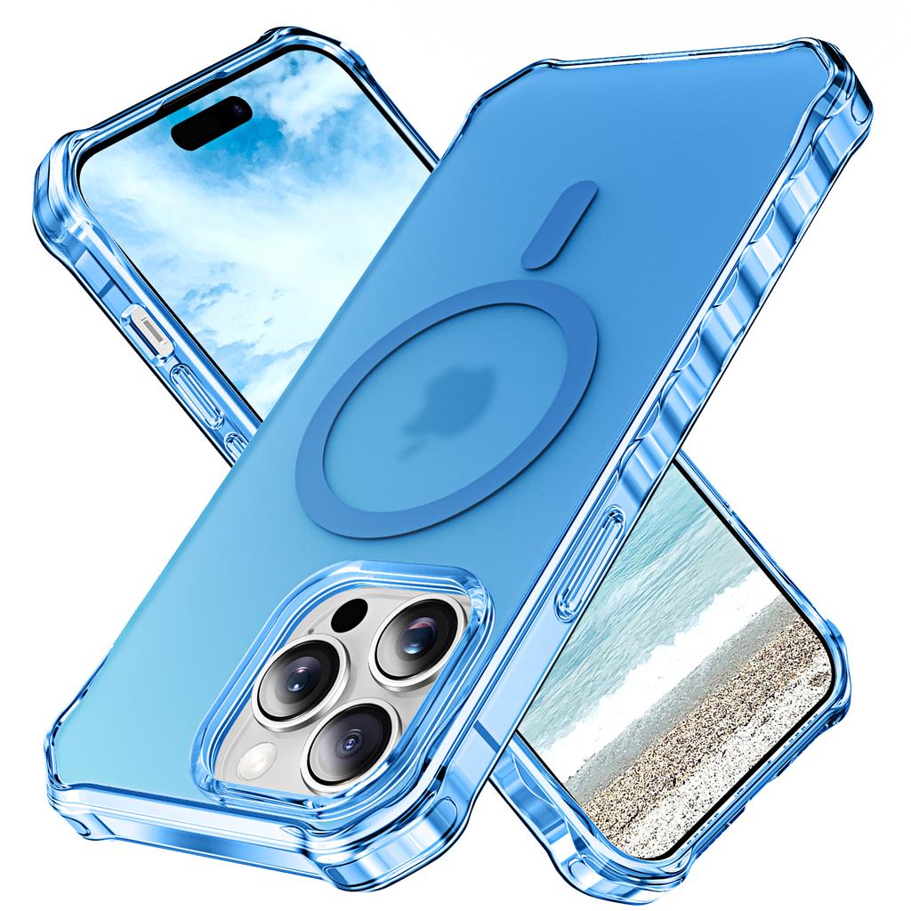 For iPhone 14 Pro Case Compatible with MagSafe Small Wavy Edge PC+TPU Phone Cover