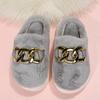 2024 New Fashion Women's Cotton Slippers Thick Sole Indoor Non-slip Furry Slides Ladies Winter Bedroom Warm Plush Woman Slipper