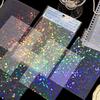6 Sheets Iridescent Dream Holographic Sticker for Journals Waterproof Scrapbooking Stickers Transparent Substrate for Collage Sealing Decoration