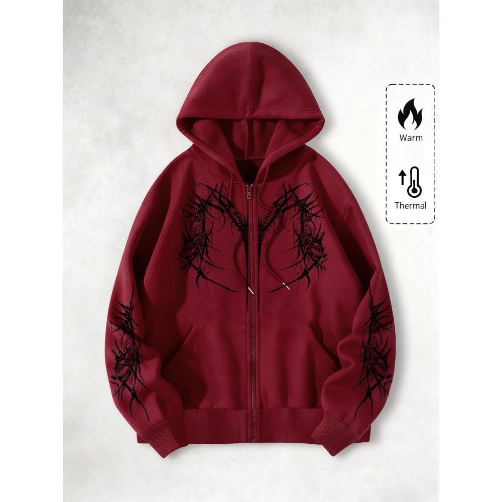 Cyberpunk Metal Fan Style Full Zip Hooded Sweatshirt