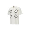 Casual Geometric Loose V-Neck Pattern Printed Short Sleeve Drop Shoulder T-Shirt Men T-Shirts White 532153-93