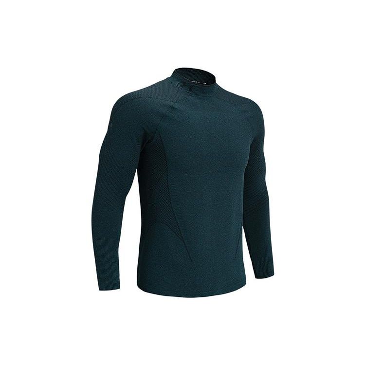 Under Armour Повседневная спортивная футболка с длинным рукавом с логотипом для мужчин, цвет зеленый 1356607-413