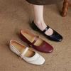 Fashion Summer Genuine Leather Women Pumps Shoes for Women Fashion Brogue Designs Round Toe Mary Jane Shoes Low Heels Internal Elevation
