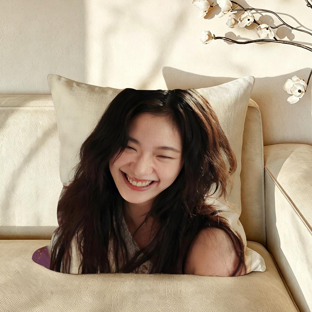 Celebrity KKim GGo EEun Cushion Cover Pillow Case Antidustmite Pillowcase Silky Short Plush Sofa Cushion Cover hot