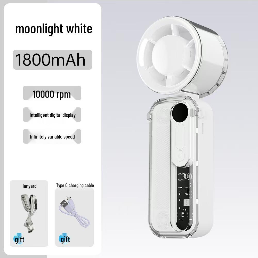 Rechargeable Handheld Neck-Hanging Mini Fan with Semiconductor Cooling and Long Battery Life