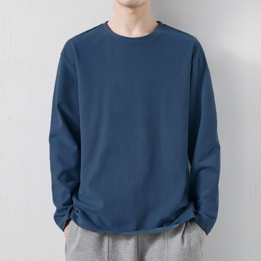 Мужская футболка брендового качества из 100% хлопка, однотонная мужская футболка с длинными рукавами, однотонная женская футболка, футболки для мужчин, топы