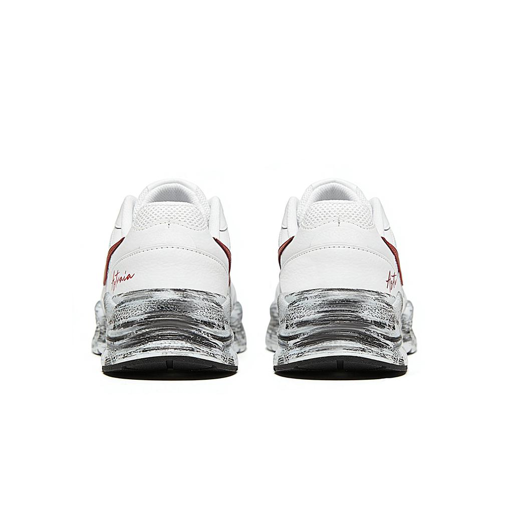 Nike Air Max Fusion Abrasion Resistant Low top Casual City Commuting Running Shoes Men's White Red CJ1670-102(Team1892-QD)