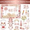 Wedding Photo Booth Frame and Props Set Wedding Party Props Funny Backdrop Decorations for Parties Celebration Ornaments