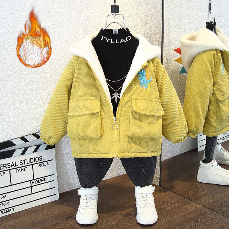 Детская утепленная толстовка с капюшоном из флиса, осенне-зимнее повседневное теплое пальто для мальчиков и девочек