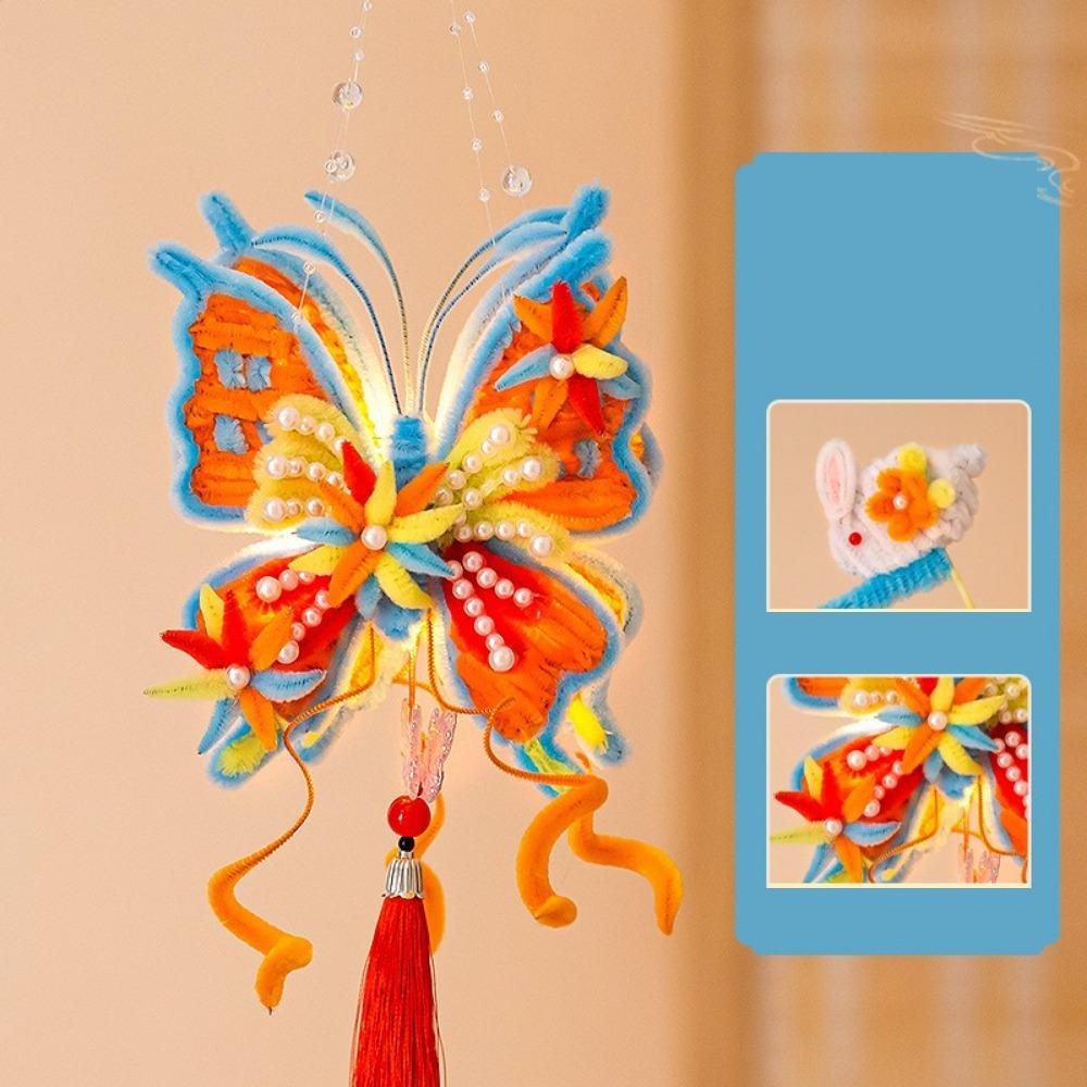 DIY Material Kit Twisted Stick Butterfly Lantern Handmade Butterfly Flower Lantern Hanfu Props