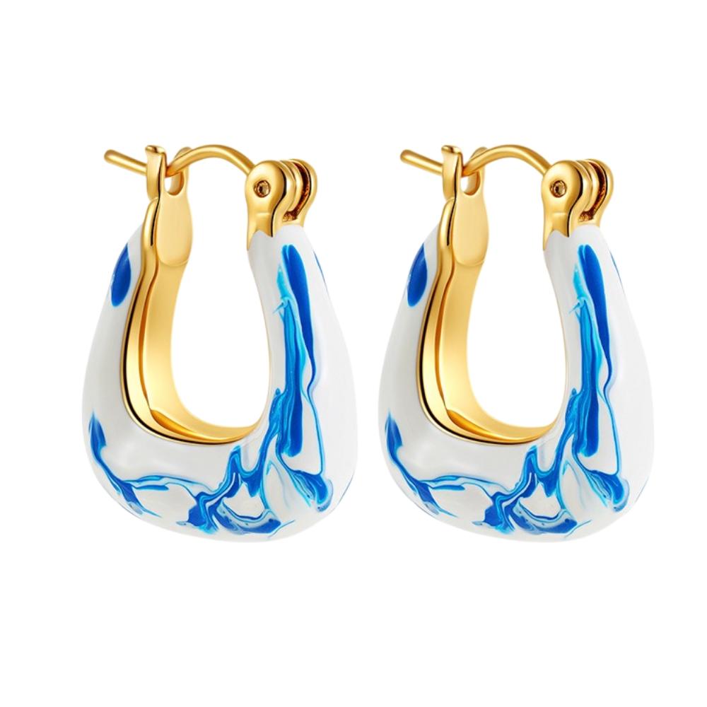 Китайские серьги из сине-белого фарфора, керамические, из фарфора, висячие, подарок