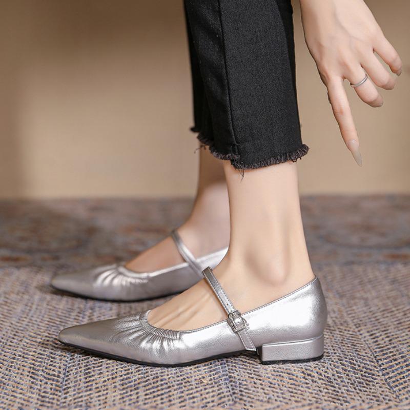 Pointed High Heels French Soft Sole Shoes Versatile Light Women's Shoes One-strap Shallow Mouth Mary Jane Shoes
