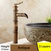 Basin Faucet Antqiue Brass Bamboo Waterfall Bathroom Sink Faucet Single Lever Deck Bath Toilet Mixer Water Tap WC Taps ZLY-6660