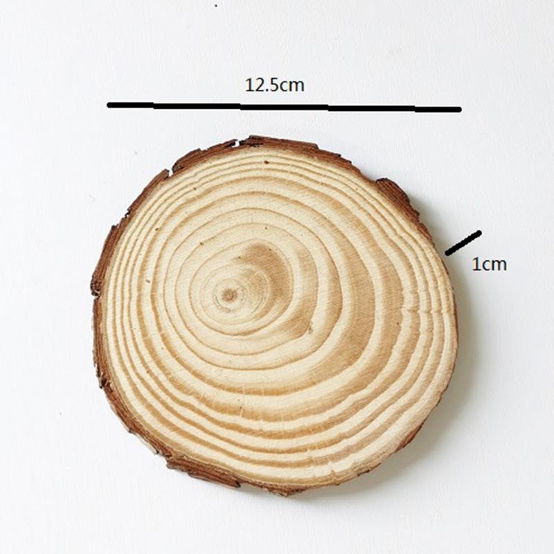 7/9/10/12cm Natural Pine Round Unfinished Wood Slices Circles With Tree Bark Log Discs DIY Crafts Wedding Party Painting Coaster