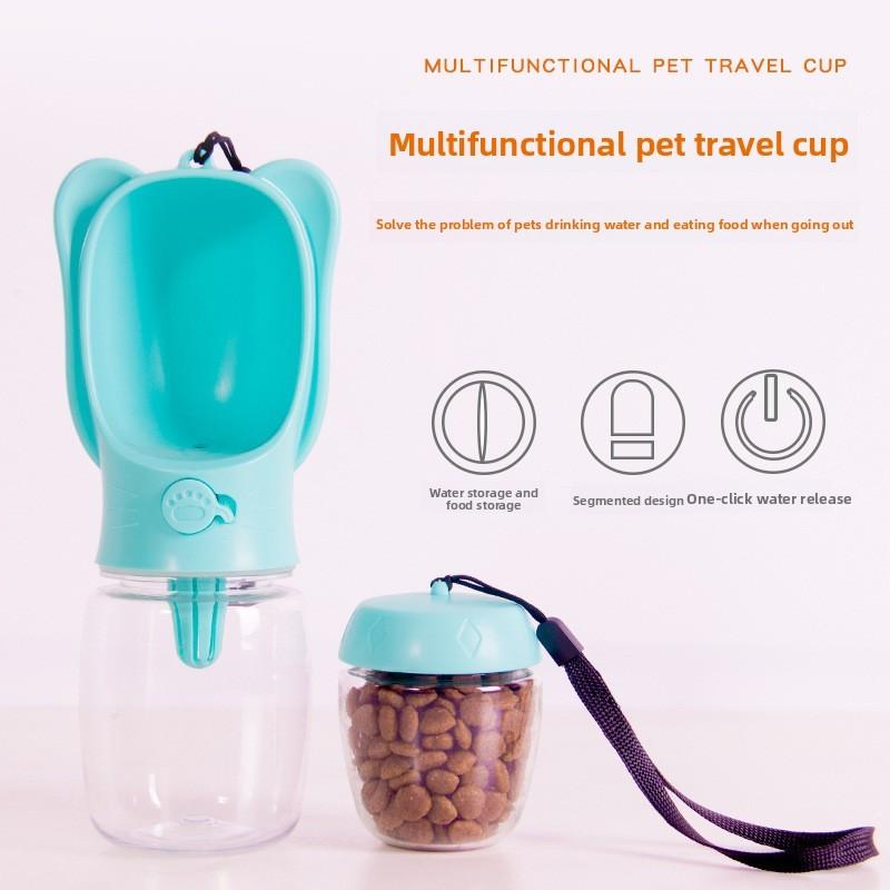 Pet Travel Water Bottle With Storage For Dogs And Cats Portable Drinking Cup