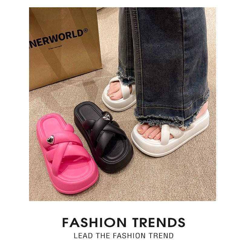 Новые женские шлепанцы на толстой подошве, лето 2025 - Повседневные с одним ремешком, с ощущением 'Шагни в блаженство' для ношения на улице и на пляже