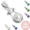 925 Sterling Silver Pendant Women Gemstone Handmade Jewelry Anniversary Gift Blue Green Purple Copper Turquoise Pearl Lapis Mother Of Pearl Boho