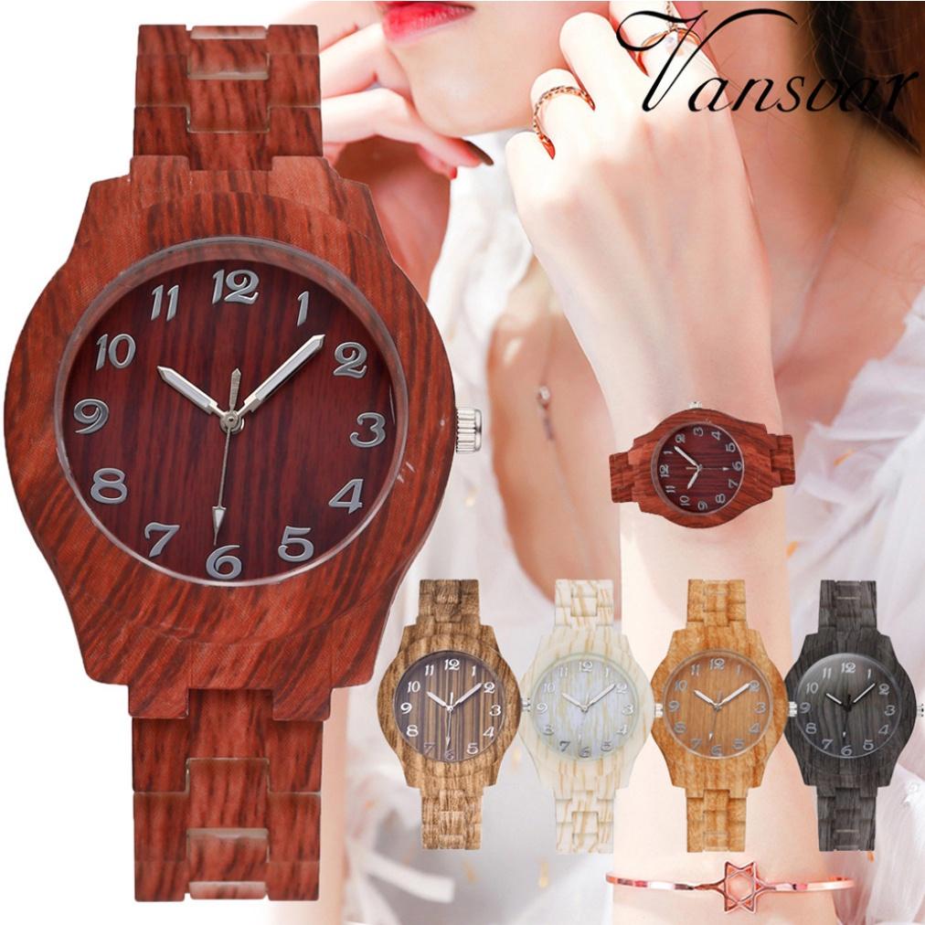 Часы с бамбуковым узором Модные творческие деревянные кварцевые сандалового дерева